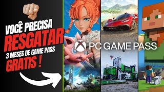 3 MESES GRÁTIS do PC GAME PASS VEJA COMO RESGATAR [upl. by Adlog]