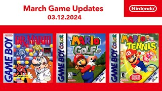 Game Boy – March 2024 Game Updates – Nintendo Switch Online [upl. by Doloritas803]