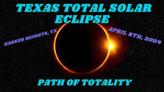 Total Solar Eclipse Path of Totality 4824 Harker Hts TX solareclipse solar totality texas [upl. by Harrell]