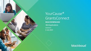 YourCause GrantsConnect  Bulk Downloading [upl. by Ladin]