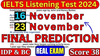 16 November amp 23 November 2024 IELTS LISTENING TEST WITH ANSWERS  IELTS LISTENING  IDP amp BC [upl. by Crofton]