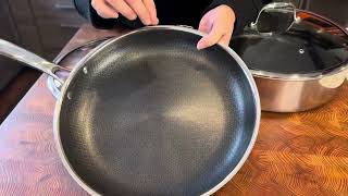 HexClad 7 Quart Saute Pan and 12 Inch Frying Pan Review Best Nonstick Hexclad Large Saute amp Fry Pan [upl. by Atekin]