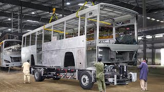 How Pakistan Build Massive Bus by Hand  Bus Production Line [upl. by Annekcm995]