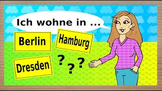 Deutsch lernen Städte in Deutschland  German lesson for beginners Cities amp towns in Germany A1A2 [upl. by Leachim]