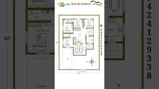 60×80 House Plan  60 by 80 House Plan  60×80 Home Plan  80×60 🏠 Plan  floorplan shorts [upl. by Hagep912]