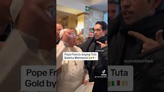 Pope Francis singing Tuta Gold by Mahmood 😭  🇮🇹 Sanremo 2024 Italy Eurovision 2024  shorts [upl. by Urien]