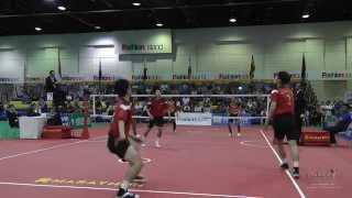 Kings Cup 2014 Sepak Takraw Malaysia vs Korea 3rd Regu  Team event semi final [upl. by Minsat]