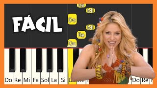 Waka Waka  Shakira  PIANO FÁCIL con Notas ✅ [upl. by Ecydnac]