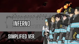 Fire Force OP Inferno  SIMPLIFIED Fingerstyle Tab  Guitar Tutorial [upl. by Nwahsor]