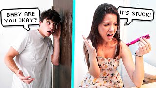 quotMY TAMPON IS STUCKquot PRANK ON FIANCE [upl. by Xymenes]