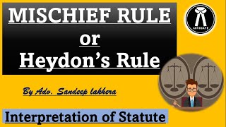 Mischief or Heydons Rule of Interpretation law mischiefruleofinterpretation [upl. by Jarad]