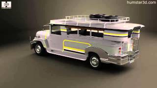 Willys Jeepney Philippines 2012 3D model by 3DModelsorg [upl. by Nosniv]