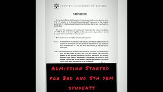 Cluster University of Jammu Admission procedure for 3rd sem and 5th sem students  Vijay Deol [upl. by Fugere]