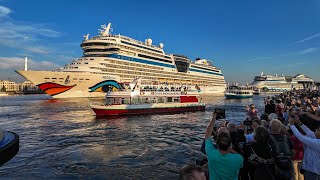 Port Party in Warnemünde  Auslaufen „AIDAmar“ und „AIDAdiva“ [upl. by Duffy]