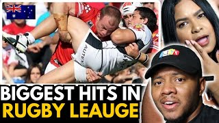 AMERICANS REACT To Big Hits in Rugby League History [upl. by Allebara]