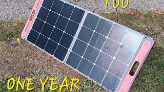 jackery solar saga 100 watt solar panel review after one year of use [upl. by Ardnassac539]