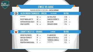 Melbourne Cricket Association WestOneDayDiv BRd13CountyWestCCOrange vs GlenOrdenThundersGreen [upl. by Anyaled223]