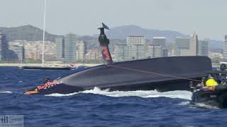 Alinghi Red Bull Racing capsize  Barcelona  September 29 2024 [upl. by Claybourne]