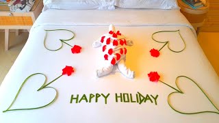 Towel folding Turtle holiday room decoration Ideas  DESIGN AND ART [upl. by Lou]