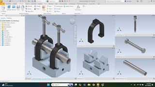 DOUBLE V BLOCK DESIGN ASSEMBLY amp ANIMATION IN AUTODESK INVENTOR ADVANCED CAD TUTORIAL [upl. by Ramsdell105]