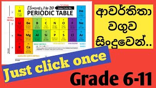 Awarthitha waguwa songPeriodic Table ආවර්තිතා වගුව විනාඩි 2න් Science Grade 611Chathu Learning [upl. by Justinian]