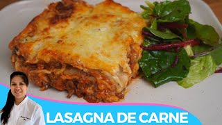 LASAGNA DE CARNE MOLIDA Y QUESO  FACIL Y DELICIOSA [upl. by Prosper]