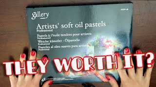 OIL PASTELS REVIEW  Mungyo Gallery Artists set of 48drawing clouds [upl. by Alenas]