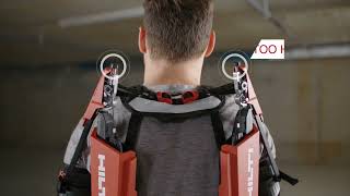 Hilti EXOS Exoskeleton designed for overhead work  how to adjust and fit [upl. by Bristow920]