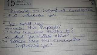 IELTS speaking cue card Describe a conversation that influenced you 2018 [upl. by Aydin]