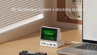 Hagibis USB C Hub With IPS Mini Screen AIDA64 Mini PC Monitor TypeC Docking Station Sub Display [upl. by Lesirg]