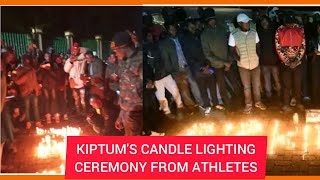 KIPTUMS Candle Lighting CEREMONY Emotional Moments as ATHLETES pay last RESPECT to KIPTUM [upl. by Darum471]