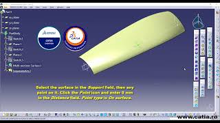 CATIA v5 How to find the center of a surface using Isoparametric curves [upl. by Macy]