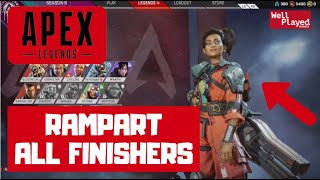 ALL RAMPARTS FINISHERS IN APEX LEGENDS SEASON 5 [upl. by Inalial]