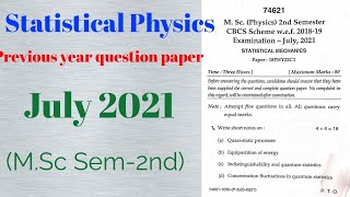 Statistical Mechanics 2nd Semester MSc Physics [upl. by Nava616]