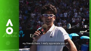 Hyeon Chungs message for his Korean fans subtitled  Australian Open 2018 [upl. by Debarath]