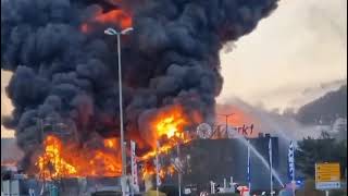 Mosbach Großbrand 11032024 ReweJyskMediaMarkt [upl. by Kjersti]