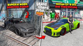 RESTORASI DAN MODIFIKASI MOBIL NISSAN GTR R35 LBWK YANG SUDAH RONGSOK TERBANGKALAI  GAME GTA 5 [upl. by Marpet]