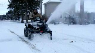 homebuilt  homemade atv snowblower at work [upl. by Kessia834]