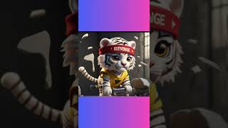 White Tiger 🆚 Red Tiger Fight for Daddy aicat kitten catcute [upl. by Htor]