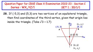 Q28  If 53 and 53 are two vertices of an equilateral triangle then find coordinates of [upl. by Basile]