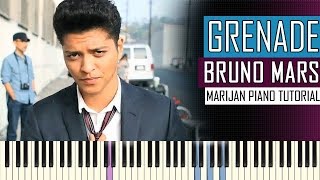 How To Play Bruno Mars  Grenade  Piano Tutorial  Sheets [upl. by Collin]