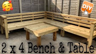 DIY 2x4 Bench and Table Outdoor Sofa TimeLapse [upl. by Fazeli177]