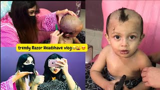 Headshave vlog💇‍♀️😂headshave or haircut vlog vlogs with Rida n Hoori [upl. by Paryavi]