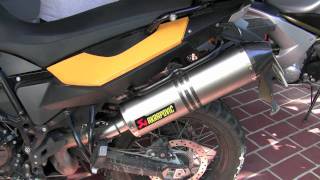 BMW F800GS Exhausts Stock None Akrapovic [upl. by Telrahc22]