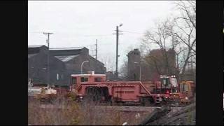 CN Track Work Late 2011 MOW Equip Rail Laying and Turnout Delivery [upl. by Ellerahc]