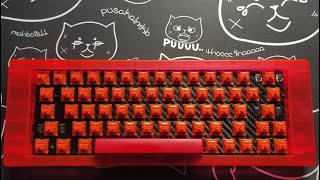 BBOX60 Kon Momo DZ60  Sound Test v60 Taihao Red Keycaps  Akko CS Radiant Red  Felt Case foam [upl. by Fleck]