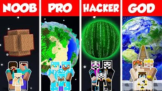 Minecraft TNT PLANET HOUSE BUILD CHALLENGE  NOOB vs PRO vs HACKER vs GOD  Animation [upl. by Olvan]