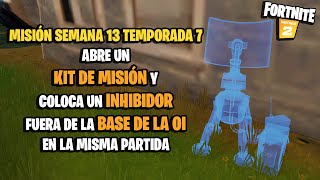 Desafío Fortnite abre kit de misión y coloca inhibidor fuera de base de la OI en una misma partida [upl. by Stanford]