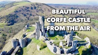 Beautiful Corfe Castle From The Air Drone Footage [upl. by Adamec]