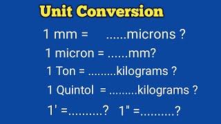 Unit Conversion mm to microns [upl. by Colombi864]